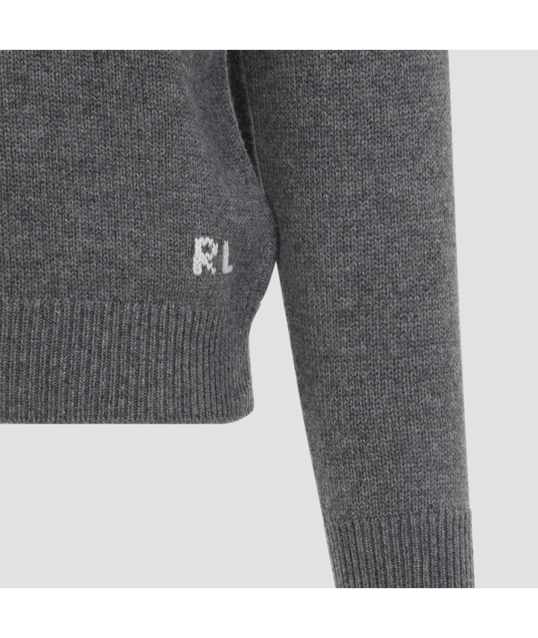 RALPH LAUREN PURPLE LABEL Серый кашемировый джемпер / свитер, фото 4