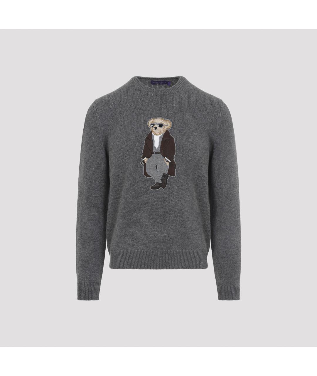 RALPH LAUREN PURPLE LABEL Серый кашемировый джемпер / свитер, фото 2