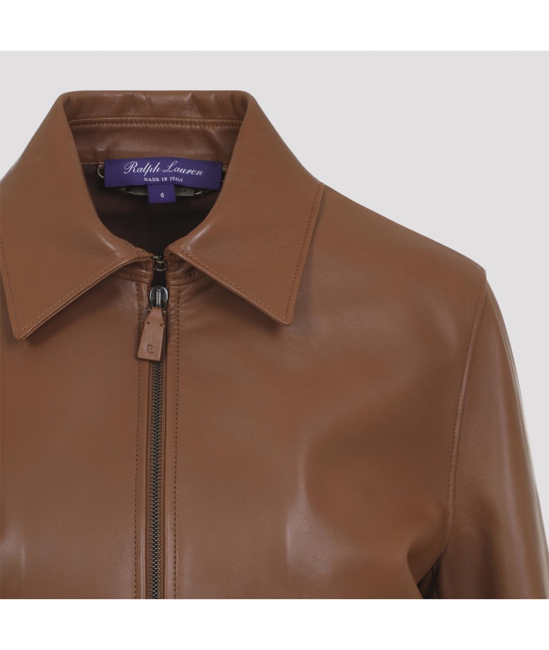 RALPH LAUREN COLLECTION Коричневая кожаная куртка, фото 3