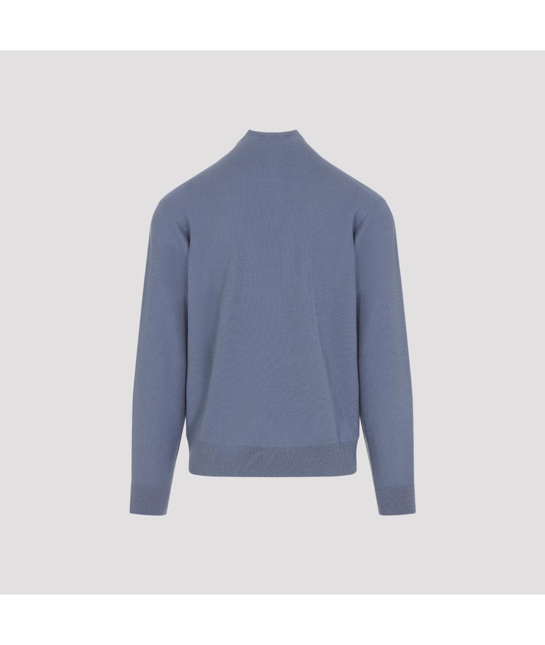 RALPH LAUREN PURPLE LABEL Синий шерстяной джемпер / свитер, фото 2