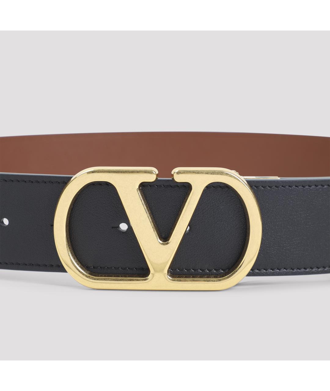 VALENTINO Черный кожаный ремень, фото 4