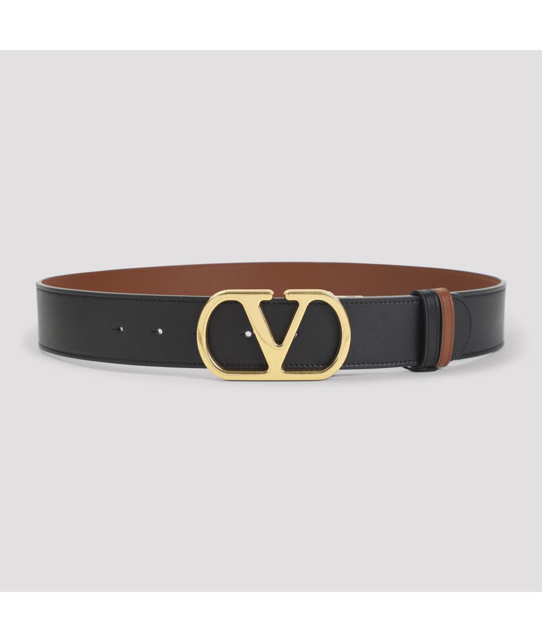 VALENTINO Черный кожаный ремень, фото 3