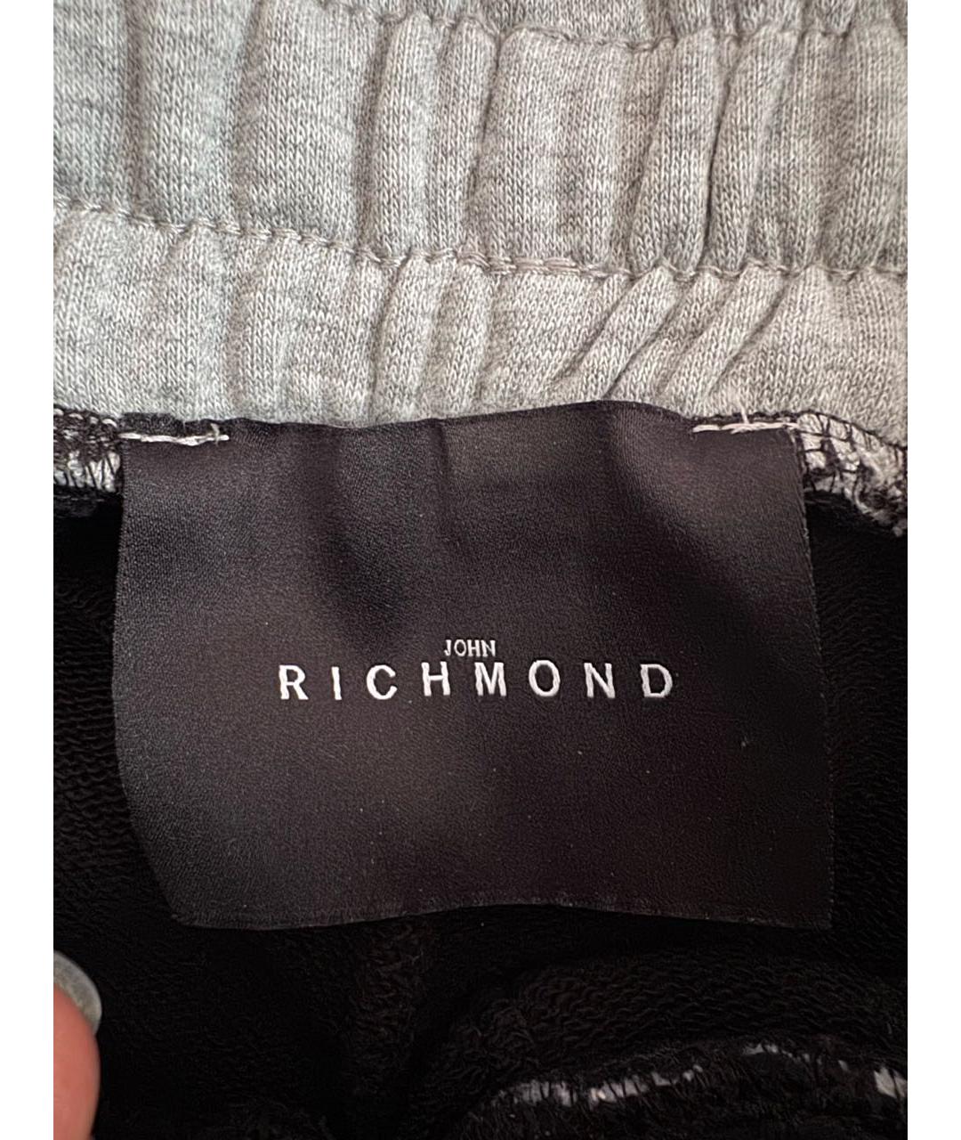 JOHN RICHMOND Серые хлопко-эластановые спортивные брюки и шорты, фото 3