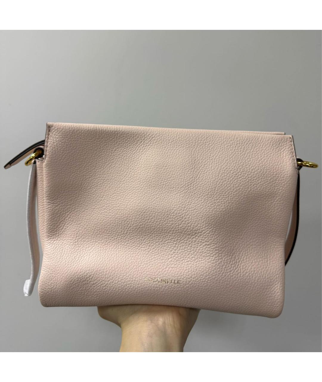 COCCINELLE Розовая кожаная сумка через плечо, фото 4