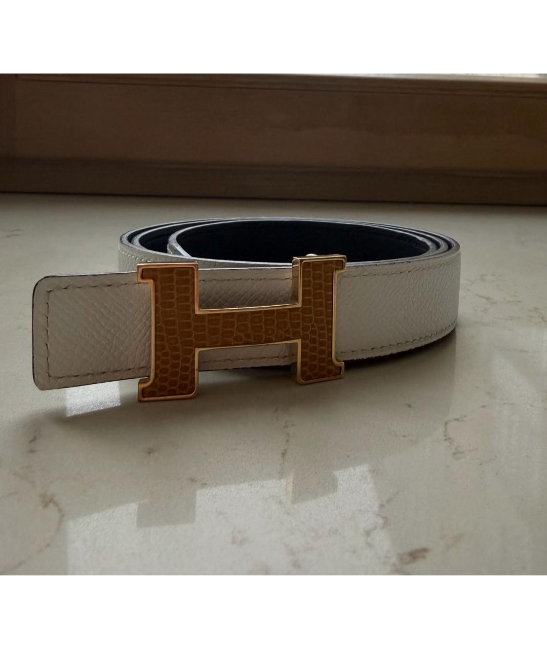 HERMES Черный кожаный ремень, фото 3