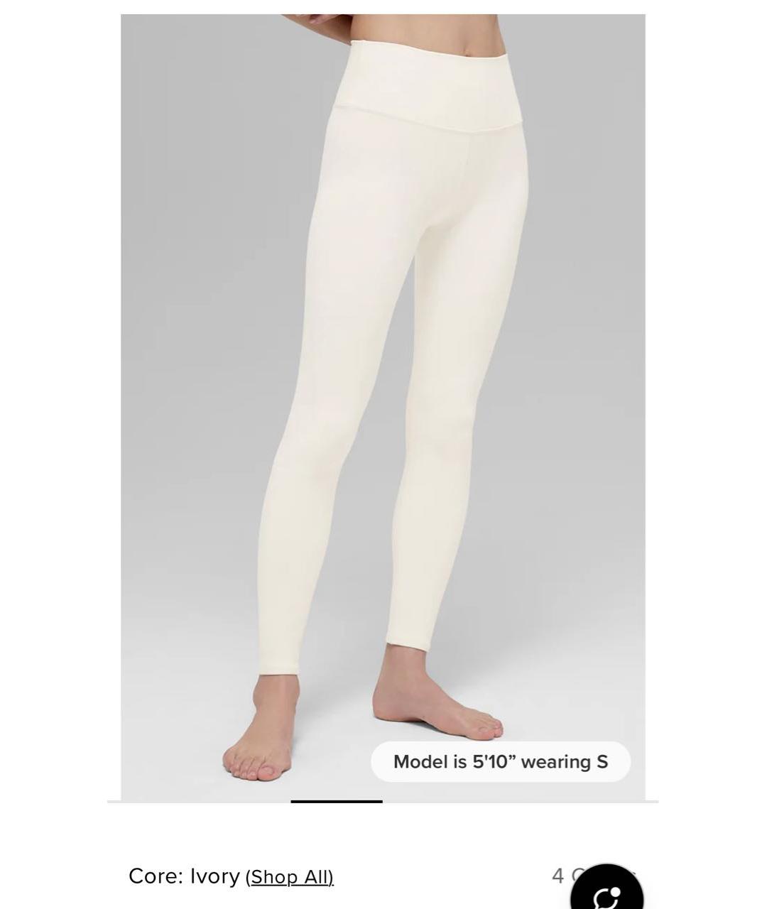 ALO YOGA Белые леггинсы и велосипедки, фото 6