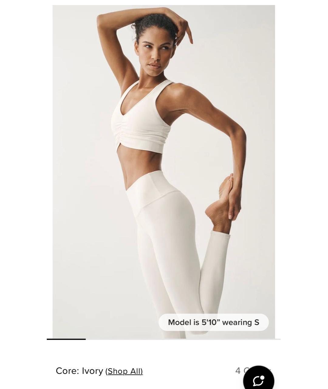 ALO YOGA Белые леггинсы и велосипедки, фото 4