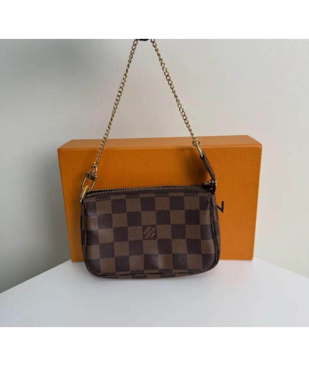 LOUIS VUITTON Коричневая кожаная сумка с короткими ручками, фото 2