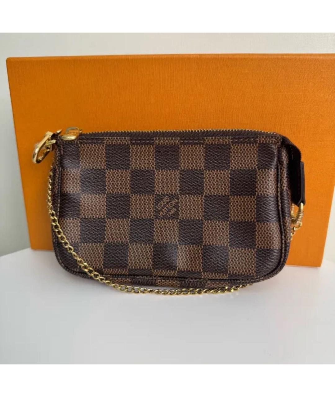 LOUIS VUITTON Коричневая кожаная сумка с короткими ручками, фото 5