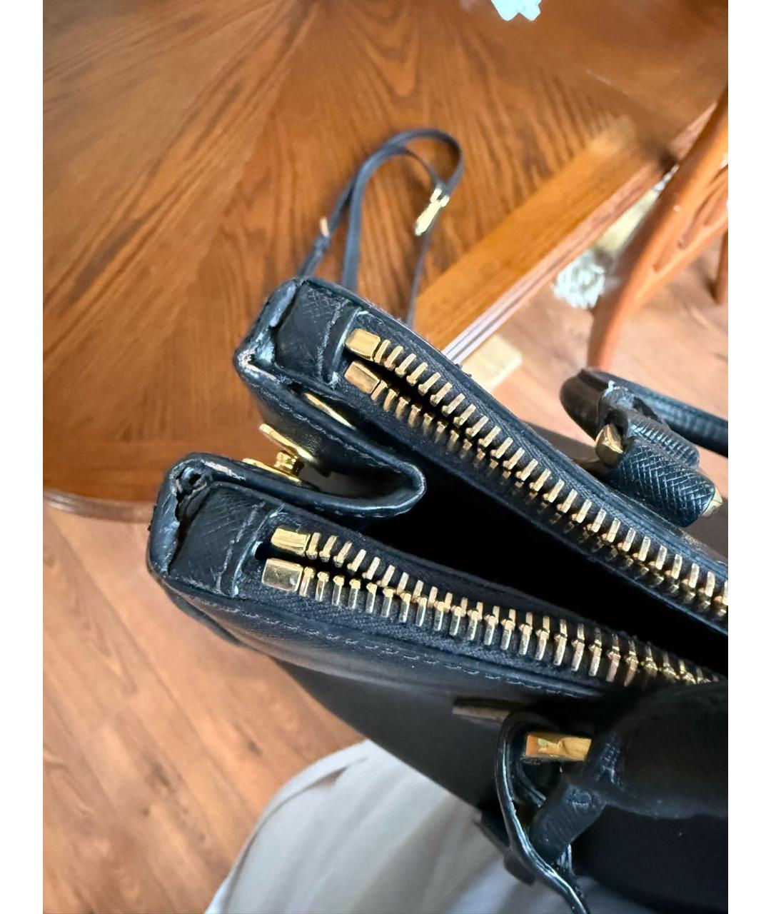 PRADA Черная кожаная сумка тоут, фото 7