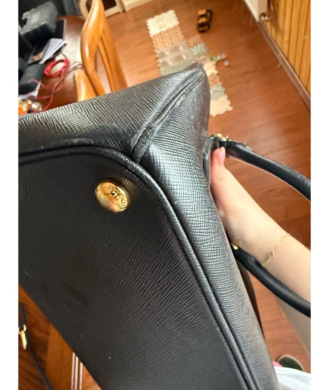 PRADA Черная кожаная сумка тоут, фото 5