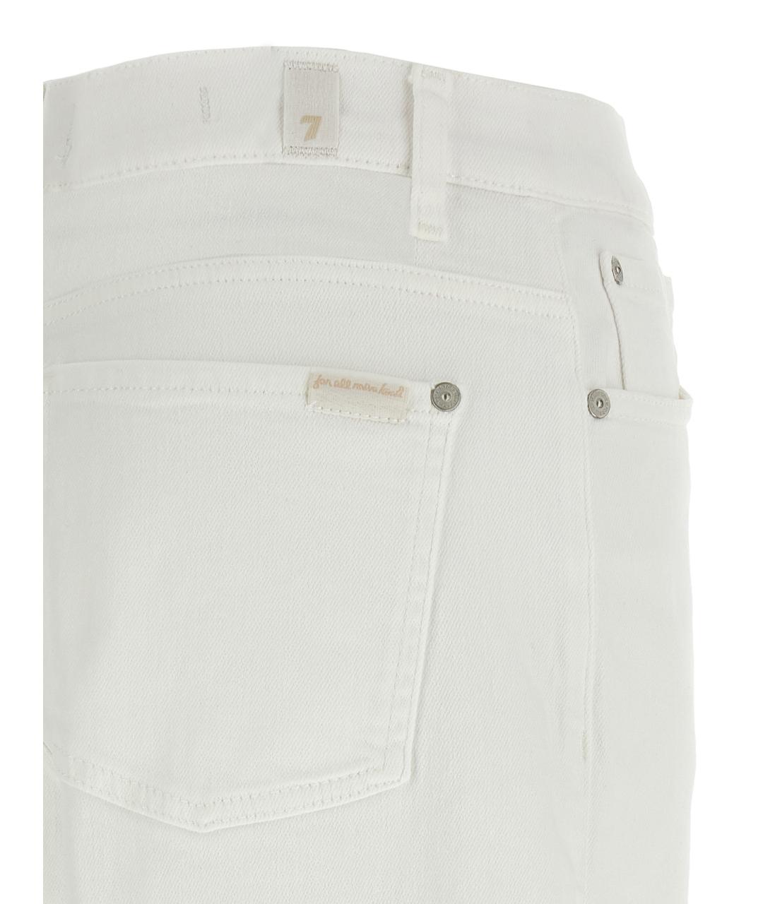 7 FOR ALL MANKIND Белые хлопковые прямые джинсы, фото 4