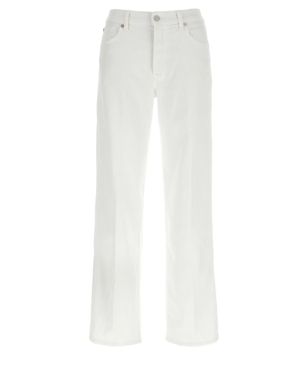 7 FOR ALL MANKIND Белые хлопковые прямые джинсы, фото 1