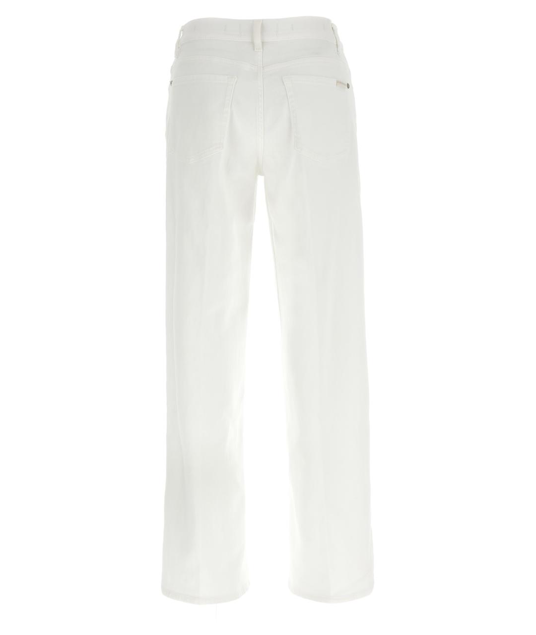 7 FOR ALL MANKIND Белые хлопковые прямые джинсы, фото 2