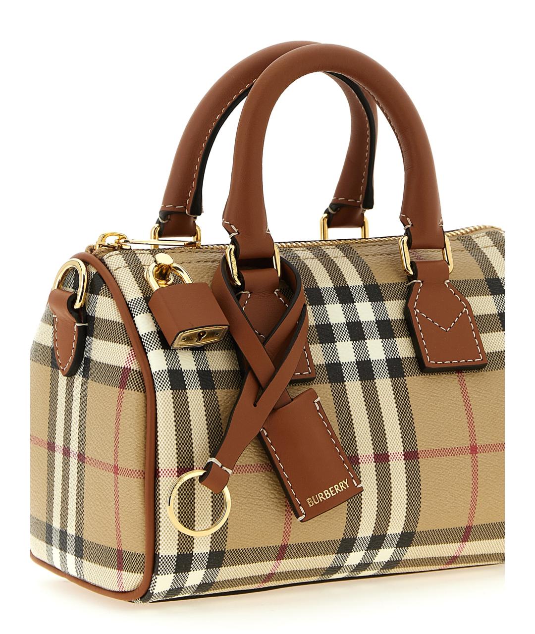 BURBERRY Бежевая сумка тоут из канвы, фото 3