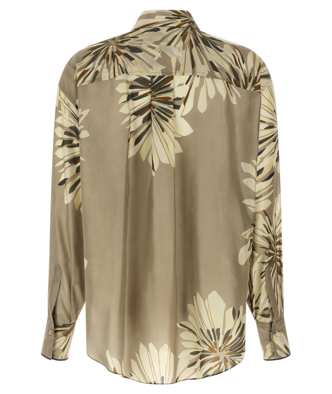 BRUNELLO CUCINELLI Зеленая шелковая рубашка, фото 2