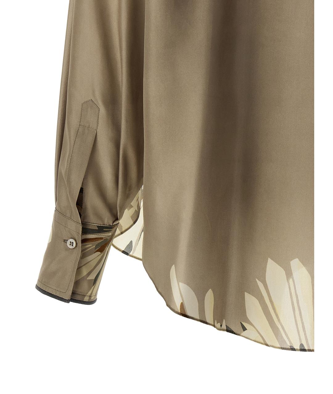 BRUNELLO CUCINELLI Зеленая шелковая рубашка, фото 4