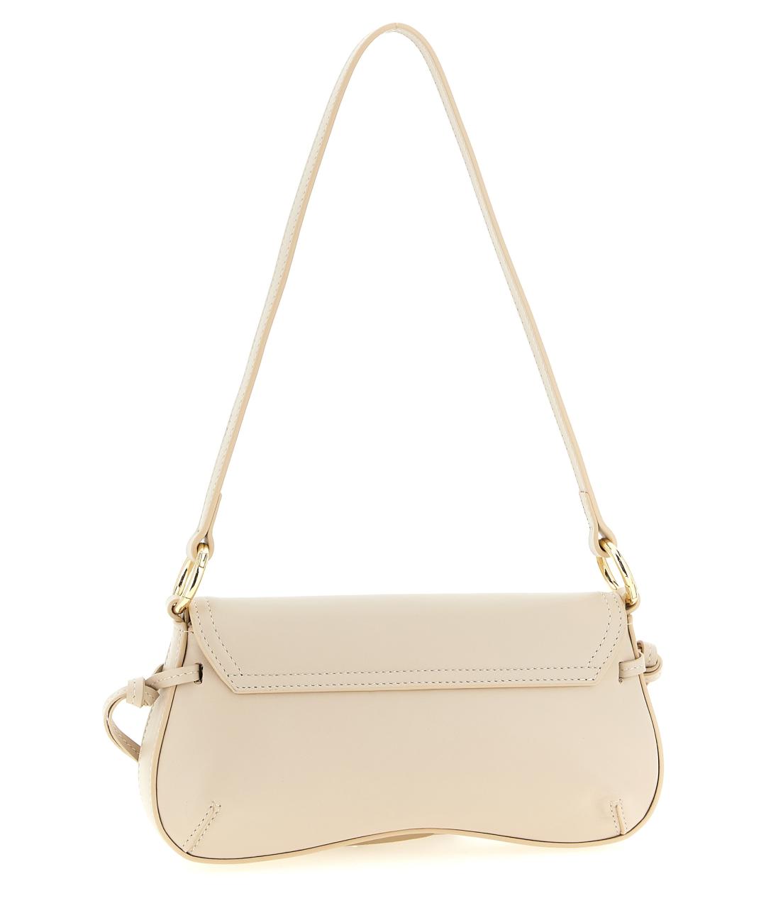 TWIN-SET Белая кожаная сумка через плечо, фото 2
