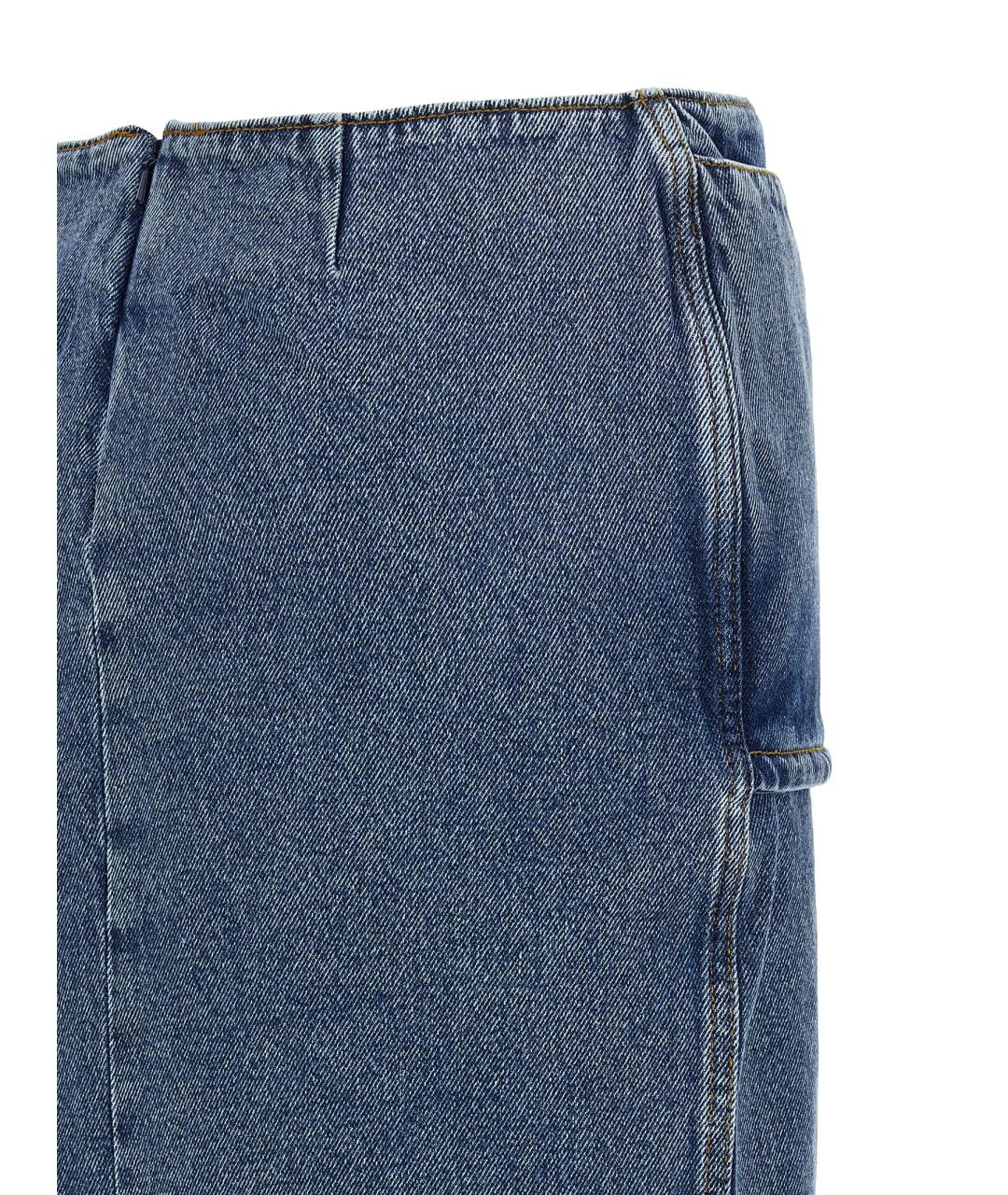 MAGDA BUTRYM Синяя хлопковая юбка миди, фото 4