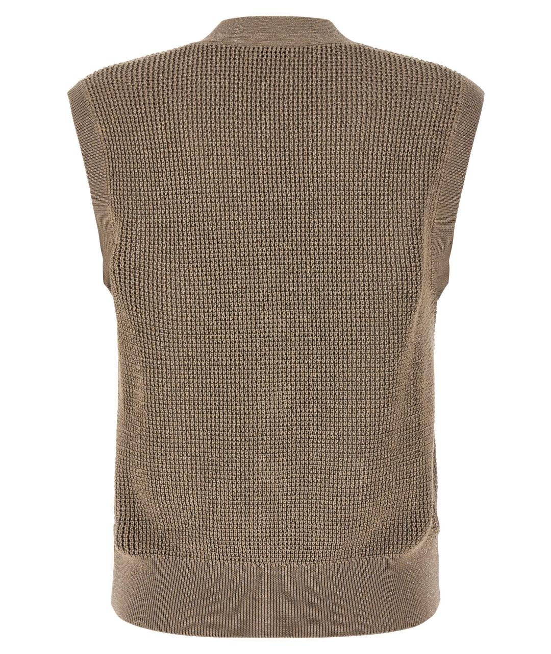 BRUNELLO CUCINELLI Коричневая хлопковая жилетка, фото 2