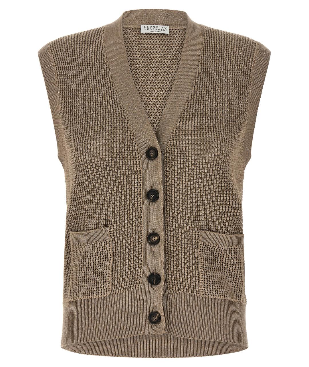 BRUNELLO CUCINELLI Коричневая хлопковая жилетка, фото 1