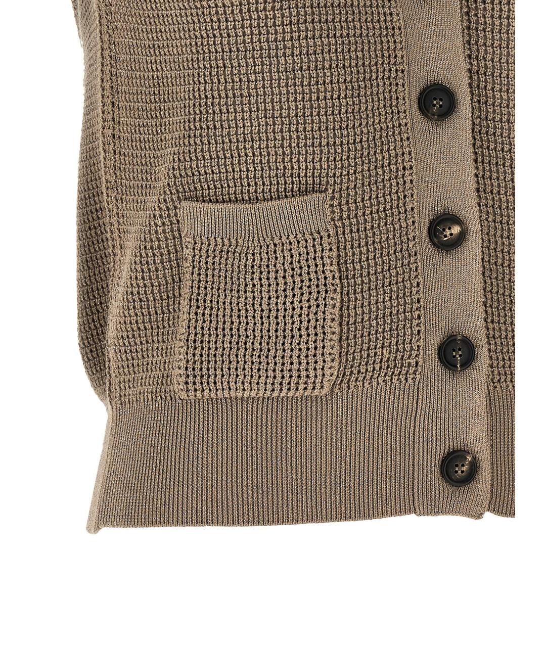 BRUNELLO CUCINELLI Коричневая хлопковая жилетка, фото 4