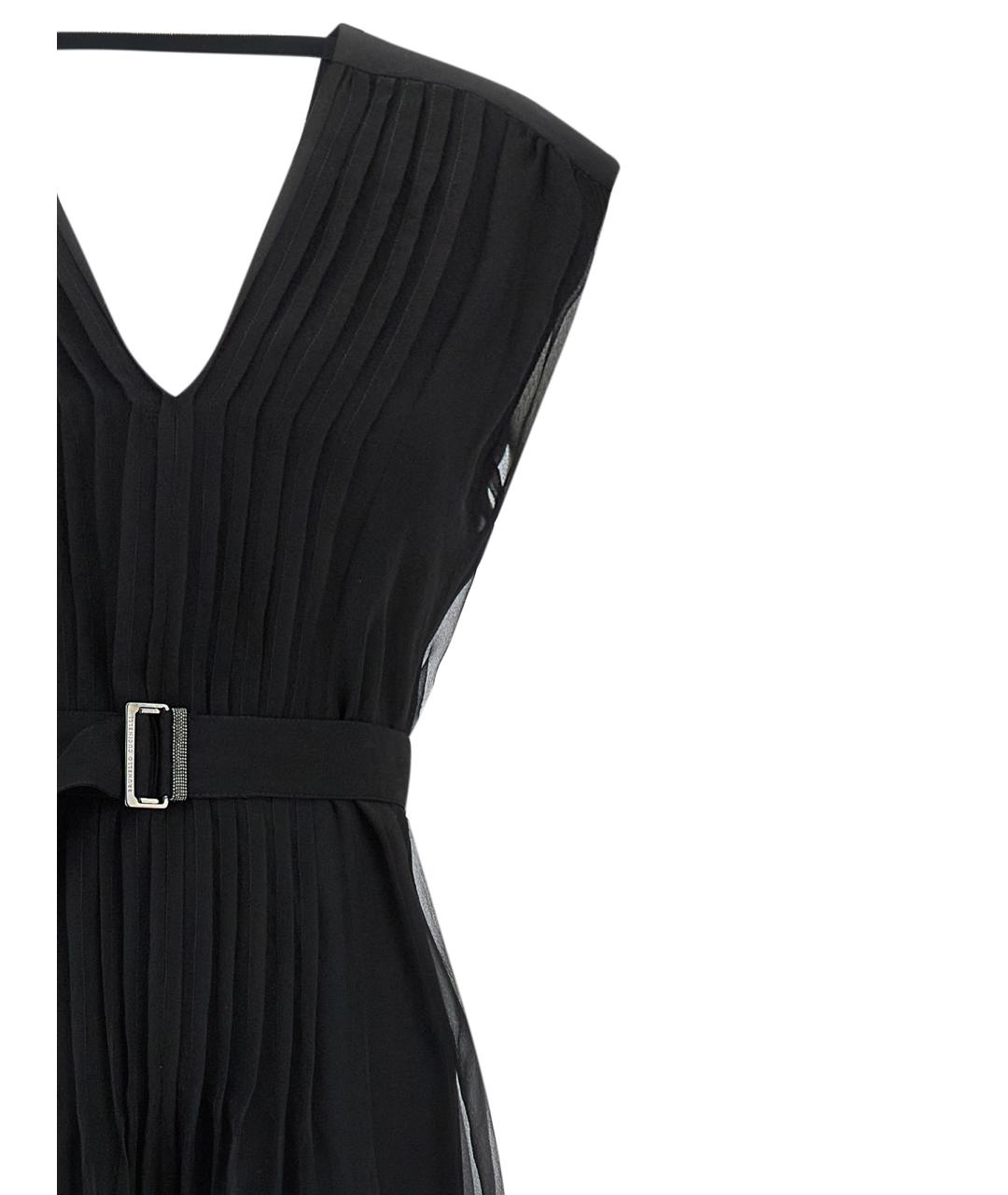 BRUNELLO CUCINELLI Черное шелковое вечернее платье, фото 3