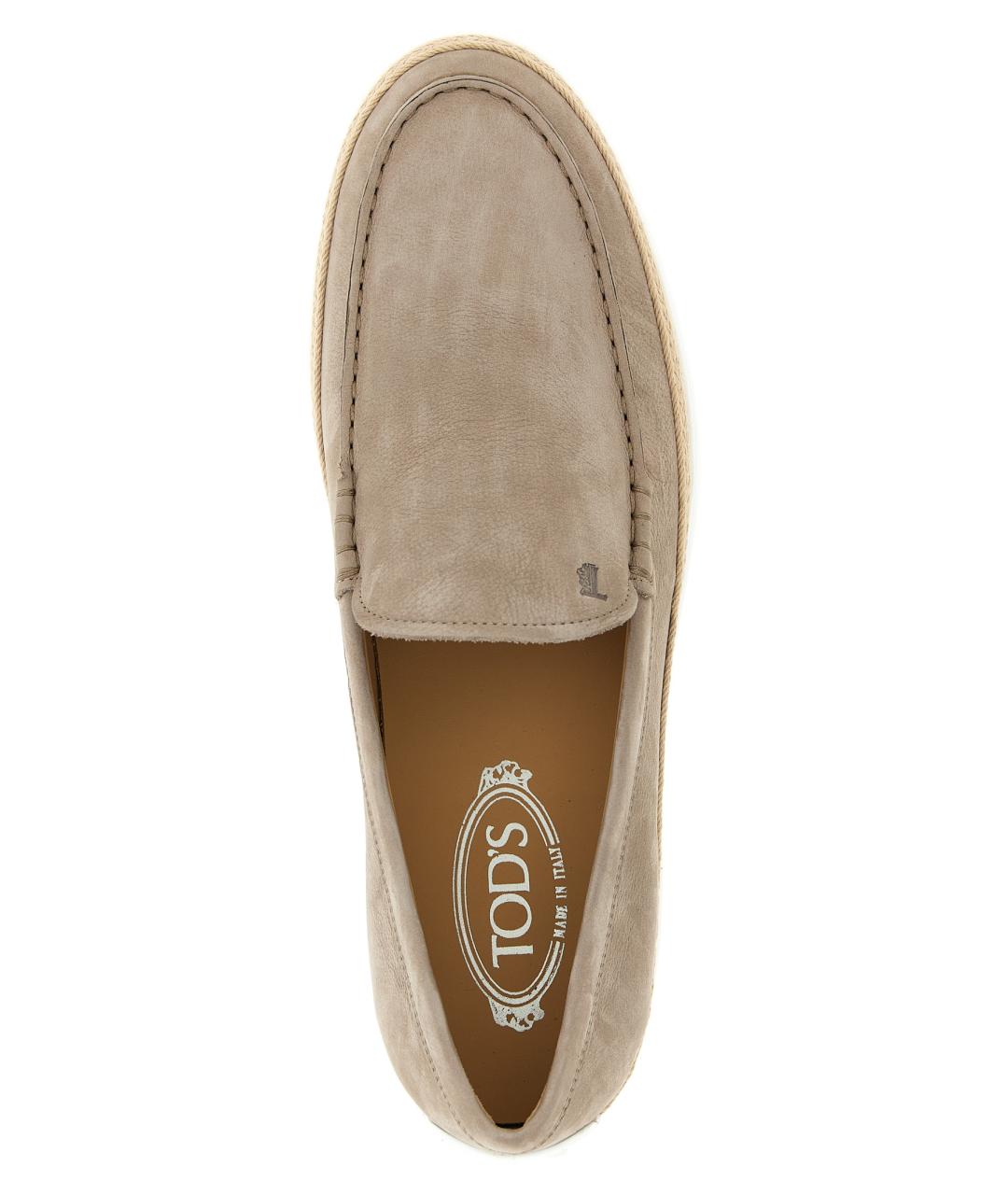 TOD'S Бежевые кожаные лоферы, фото 4