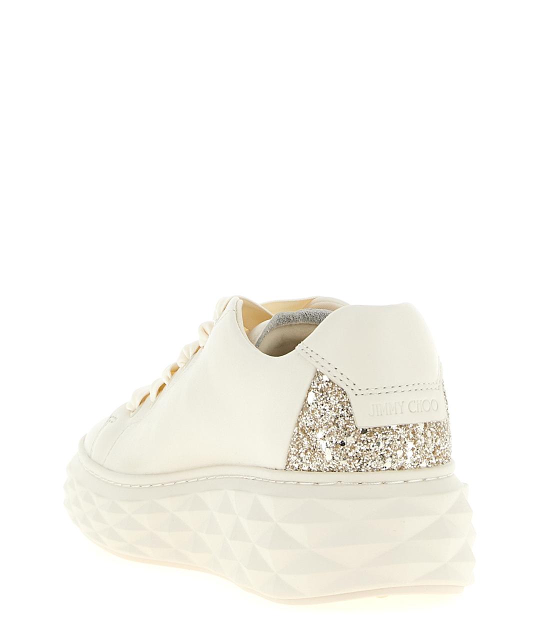 JIMMY CHOO Белые кожаные кроссовки, фото 3