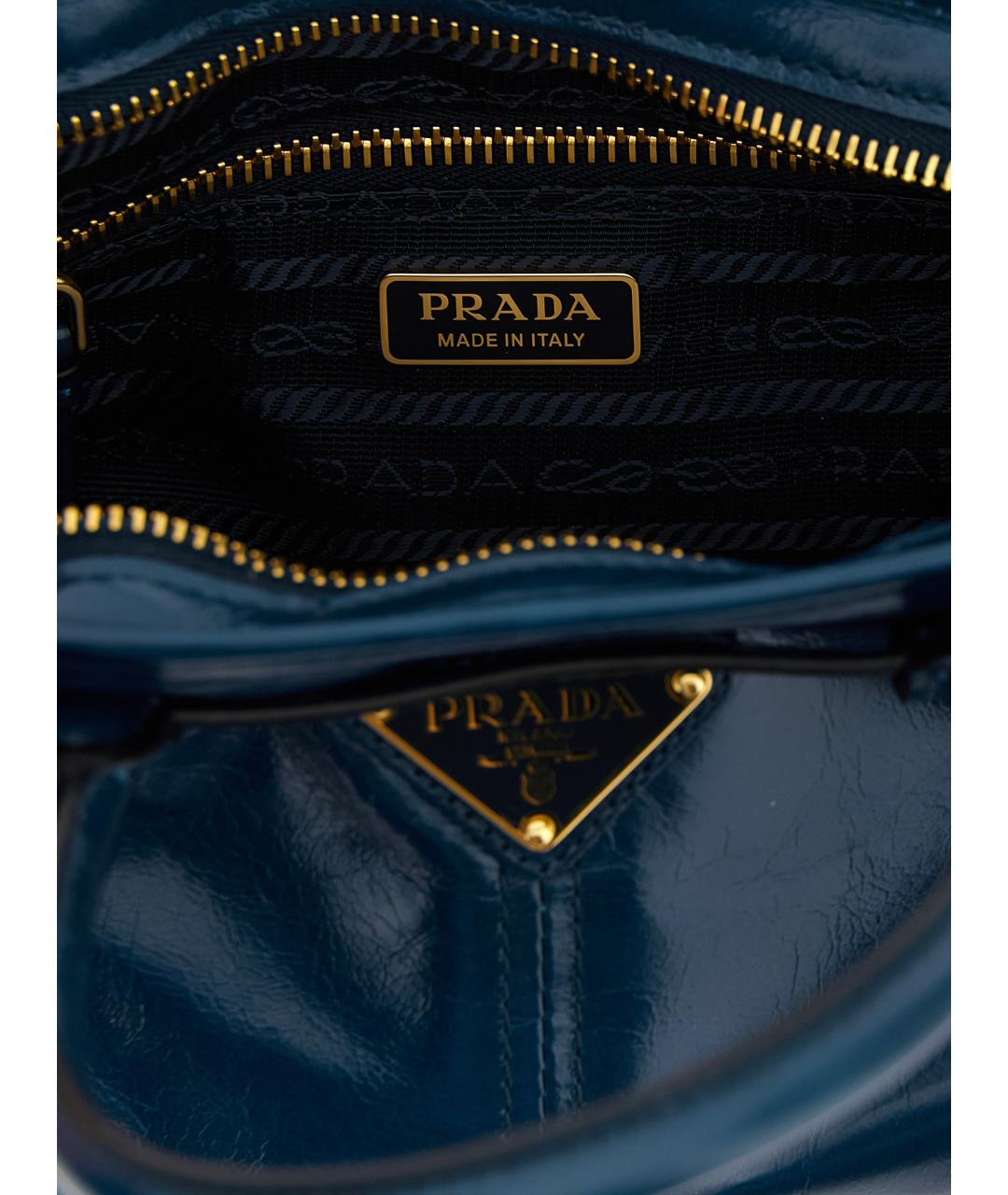 PRADA Синяя кожаная сумка тоут, фото 4