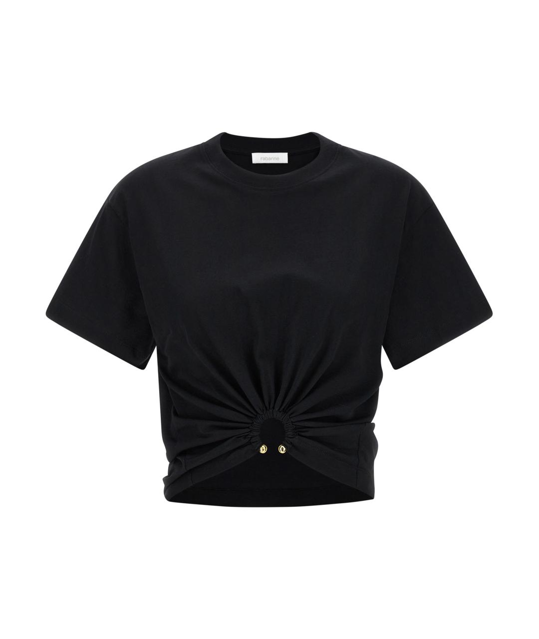 PACO RABANNE Черная хлопковая футболка, фото 1