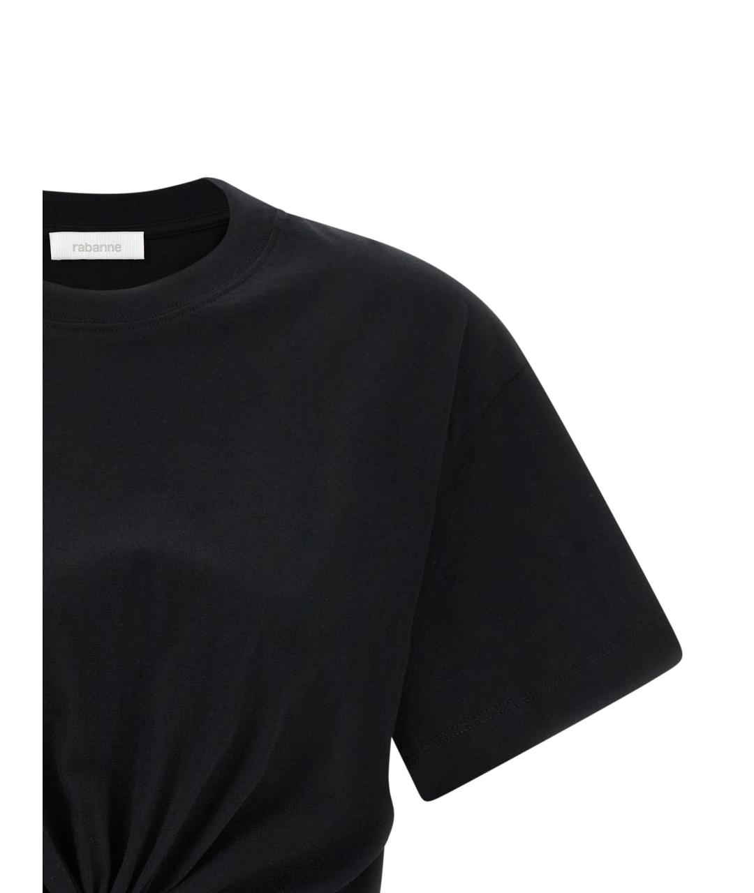 PACO RABANNE Черная хлопковая футболка, фото 3