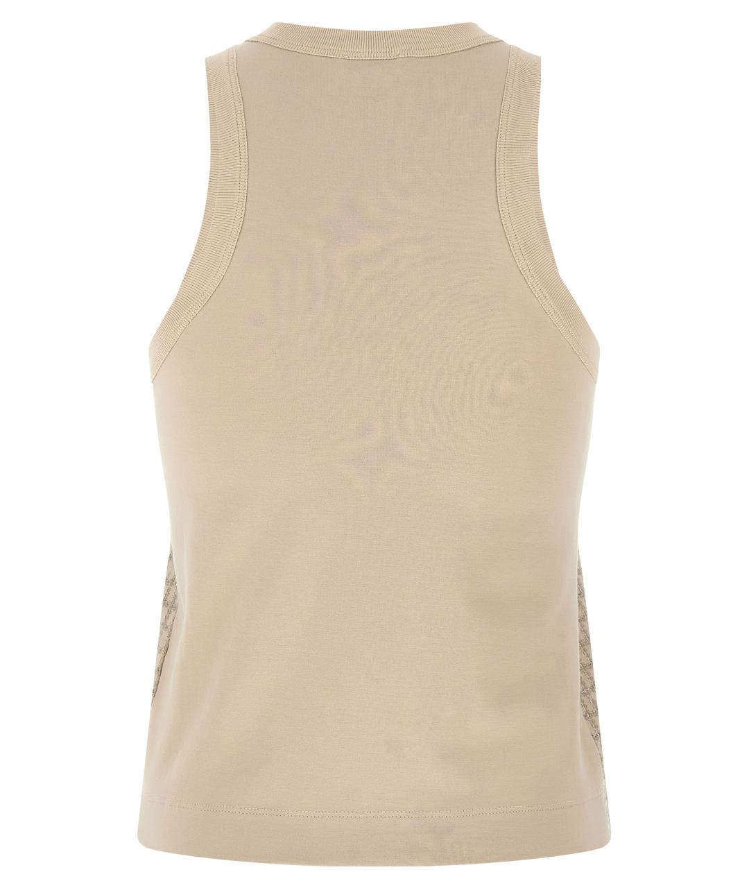 BRUNELLO CUCINELLI Бежевая хлопковая майка, фото 2