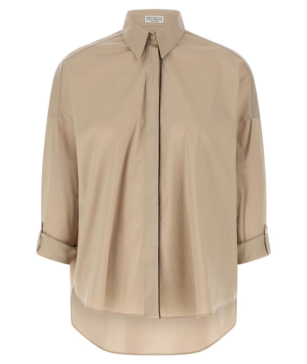 BRUNELLO CUCINELLI Бежевая хлопковая рубашка, фото 1