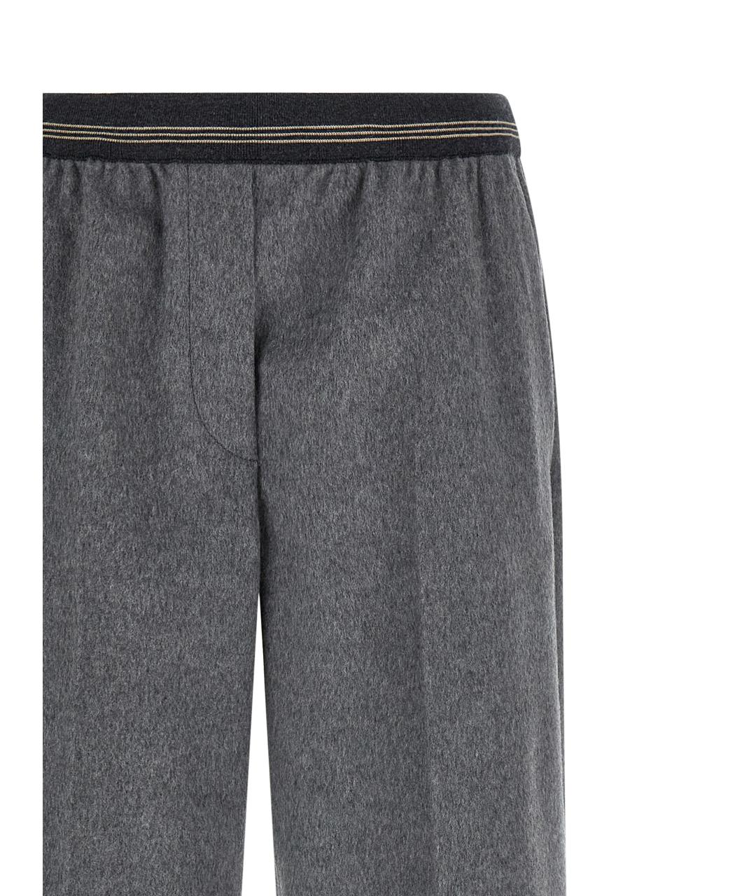 MIU MIU Серые шерстяные прямые брюки, фото 3