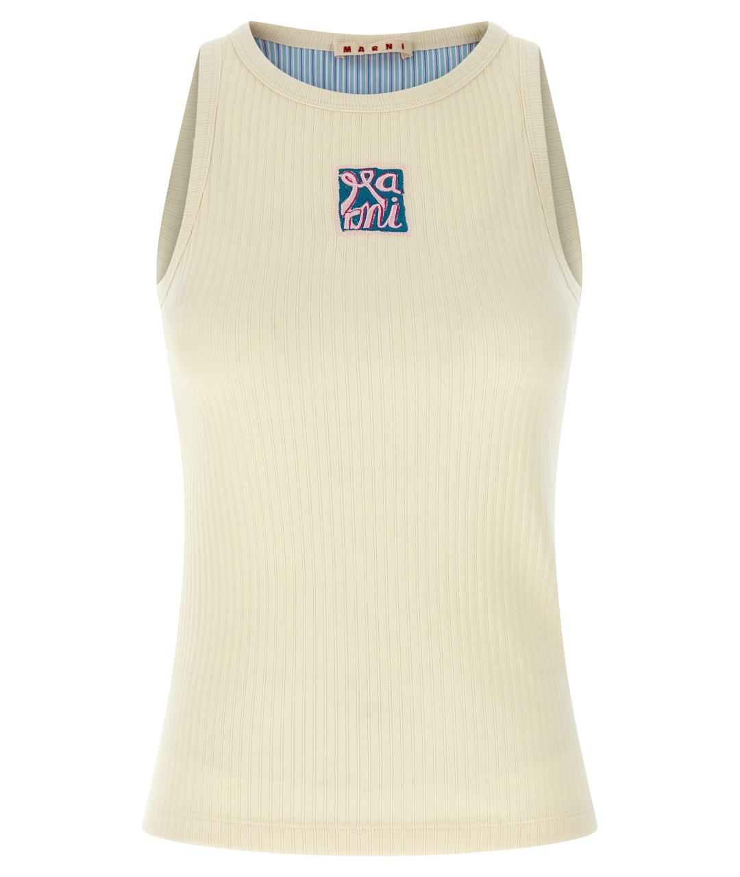 MARNI Бежевая хлопковая майка, фото 1