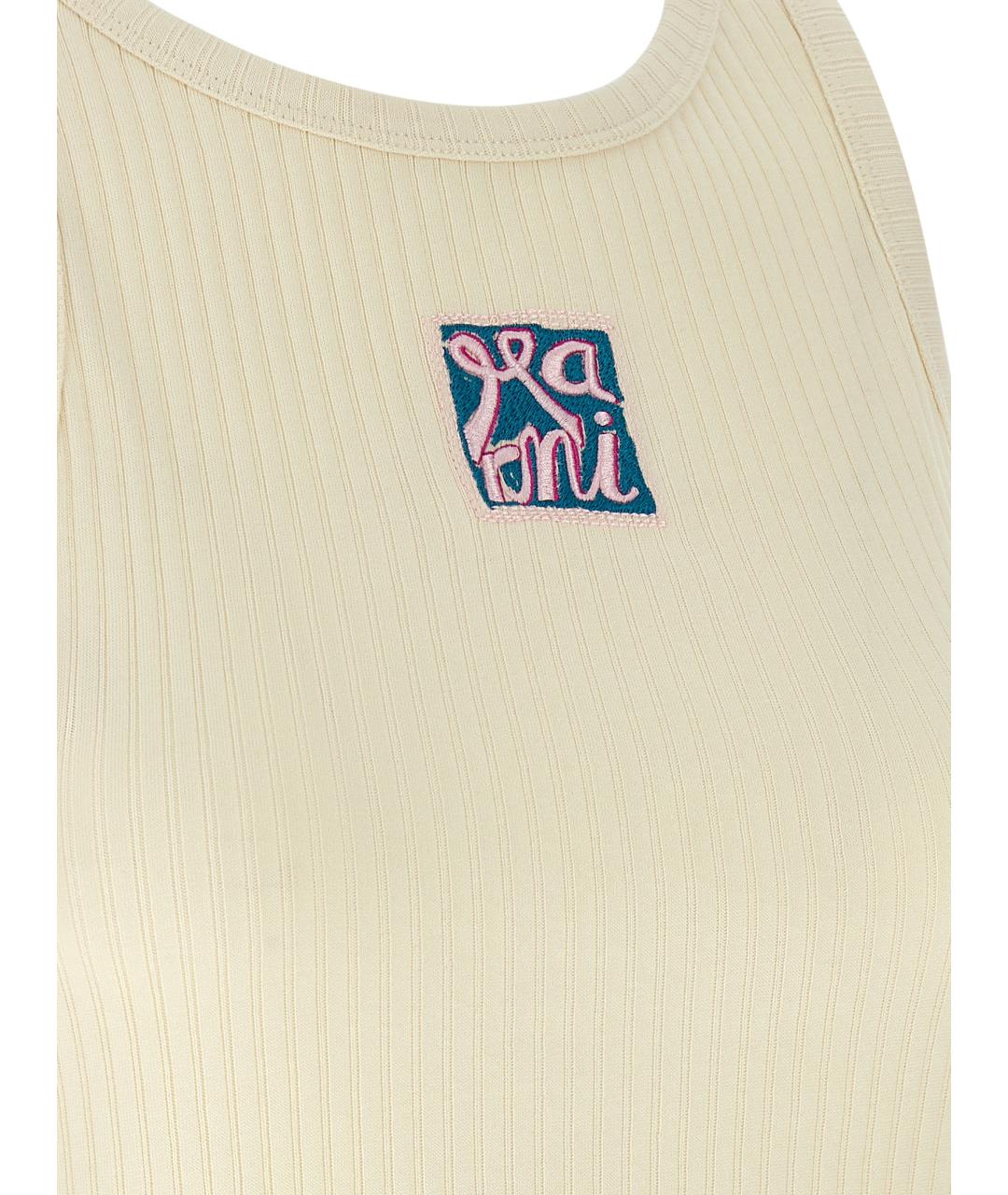 MARNI Бежевая хлопковая майка, фото 4