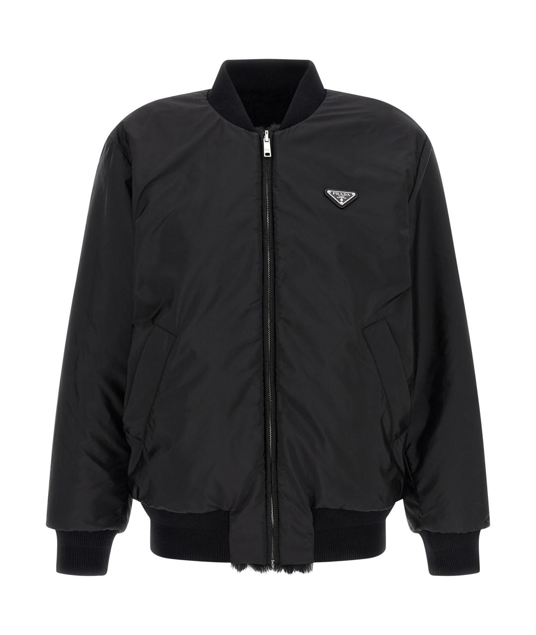 PRADA Черная полиамидовая шуба, фото 2