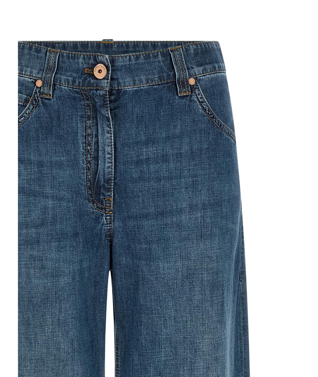 BRUNELLO CUCINELLI Синие хлопковые прямые джинсы, фото 3