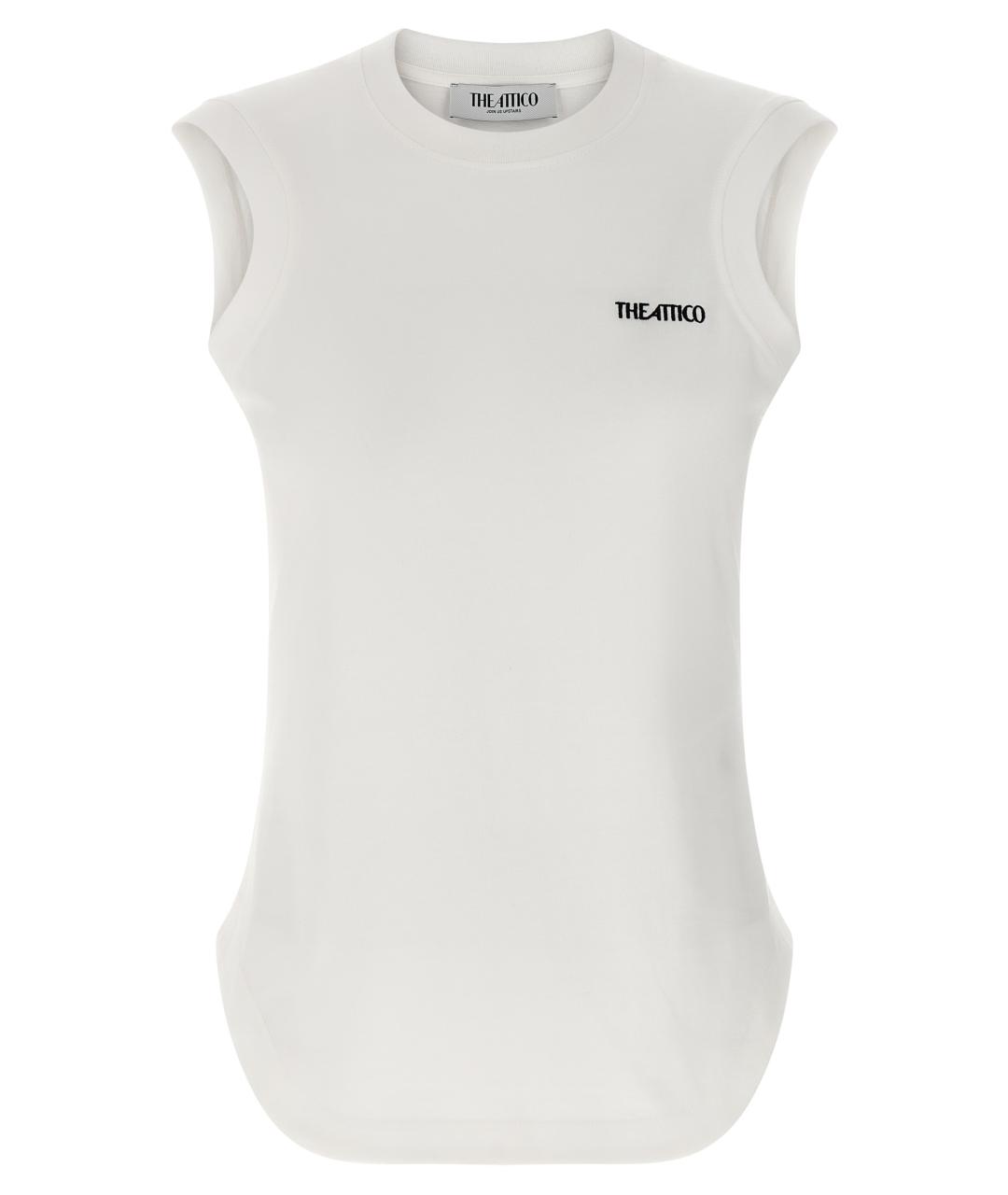 THE ATTICO Белая хлопковая майка, фото 1