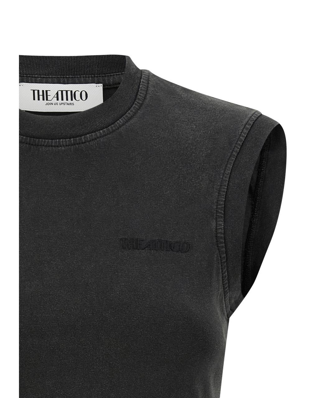 THE ATTICO Черная хлопковая майка, фото 3