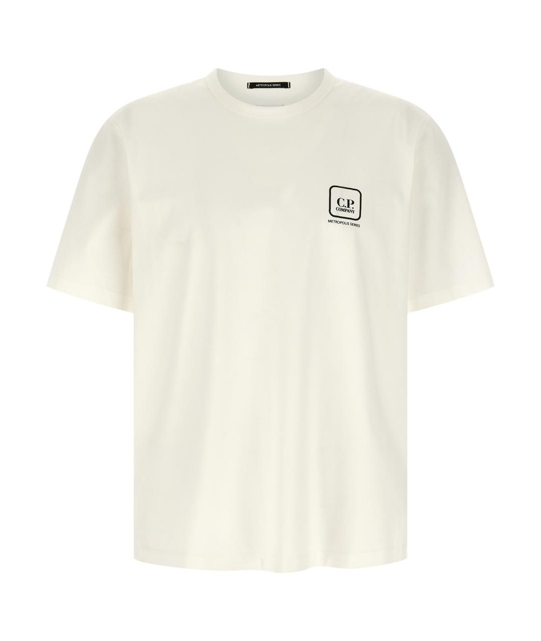 CP COMPANY Белая хлопковая футболка, фото 1