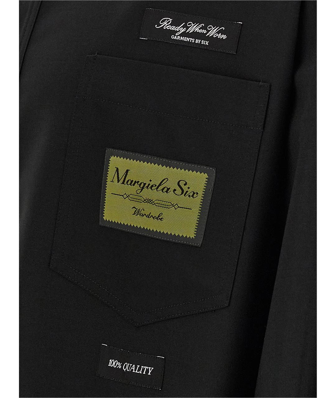 MM6 MAISON MARGIELA Черная шерстяная кэжуал рубашка, фото 5