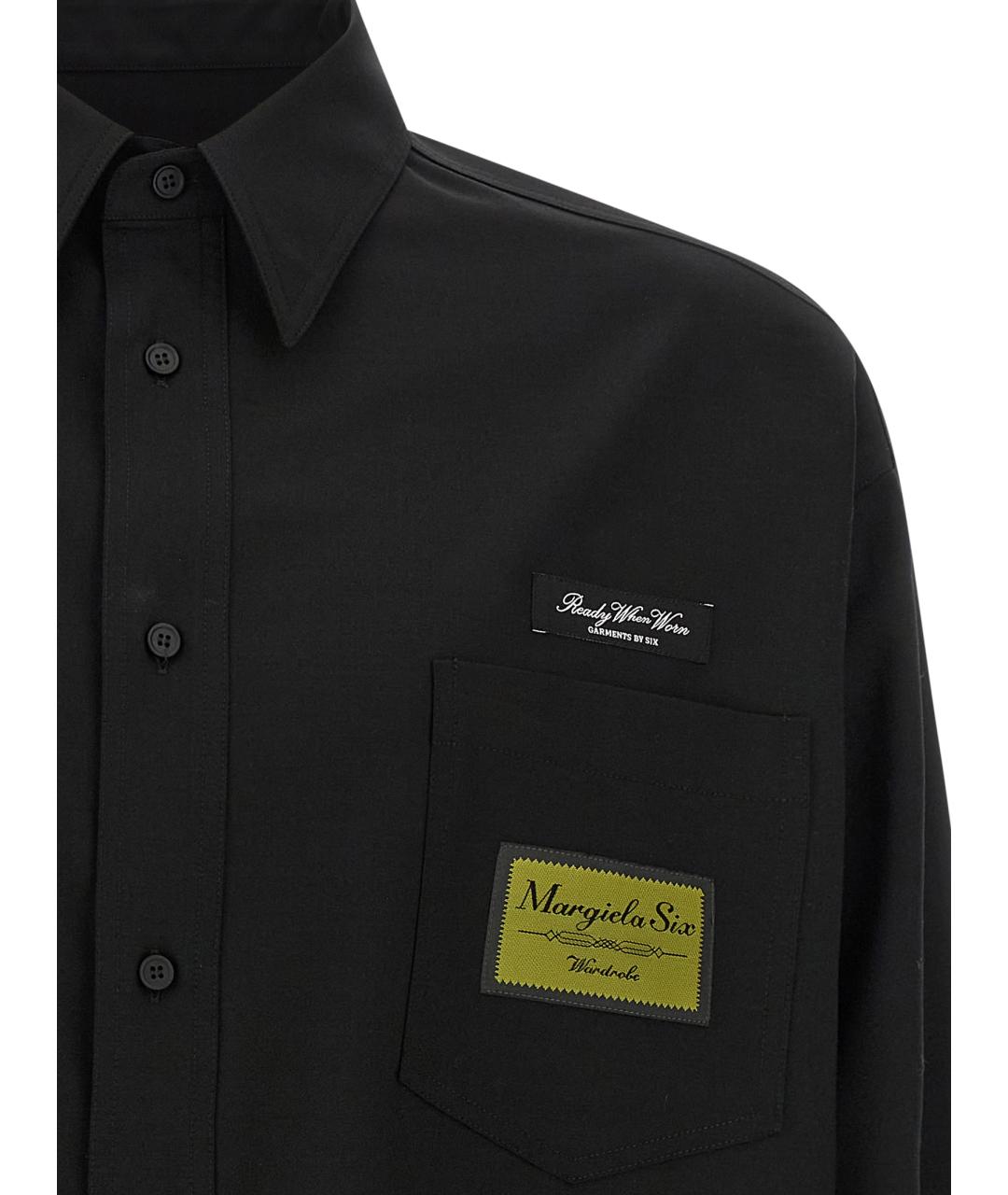 MM6 MAISON MARGIELA Черная шерстяная кэжуал рубашка, фото 3
