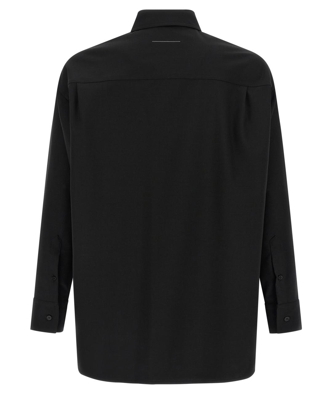 MM6 MAISON MARGIELA Черная шерстяная кэжуал рубашка, фото 2
