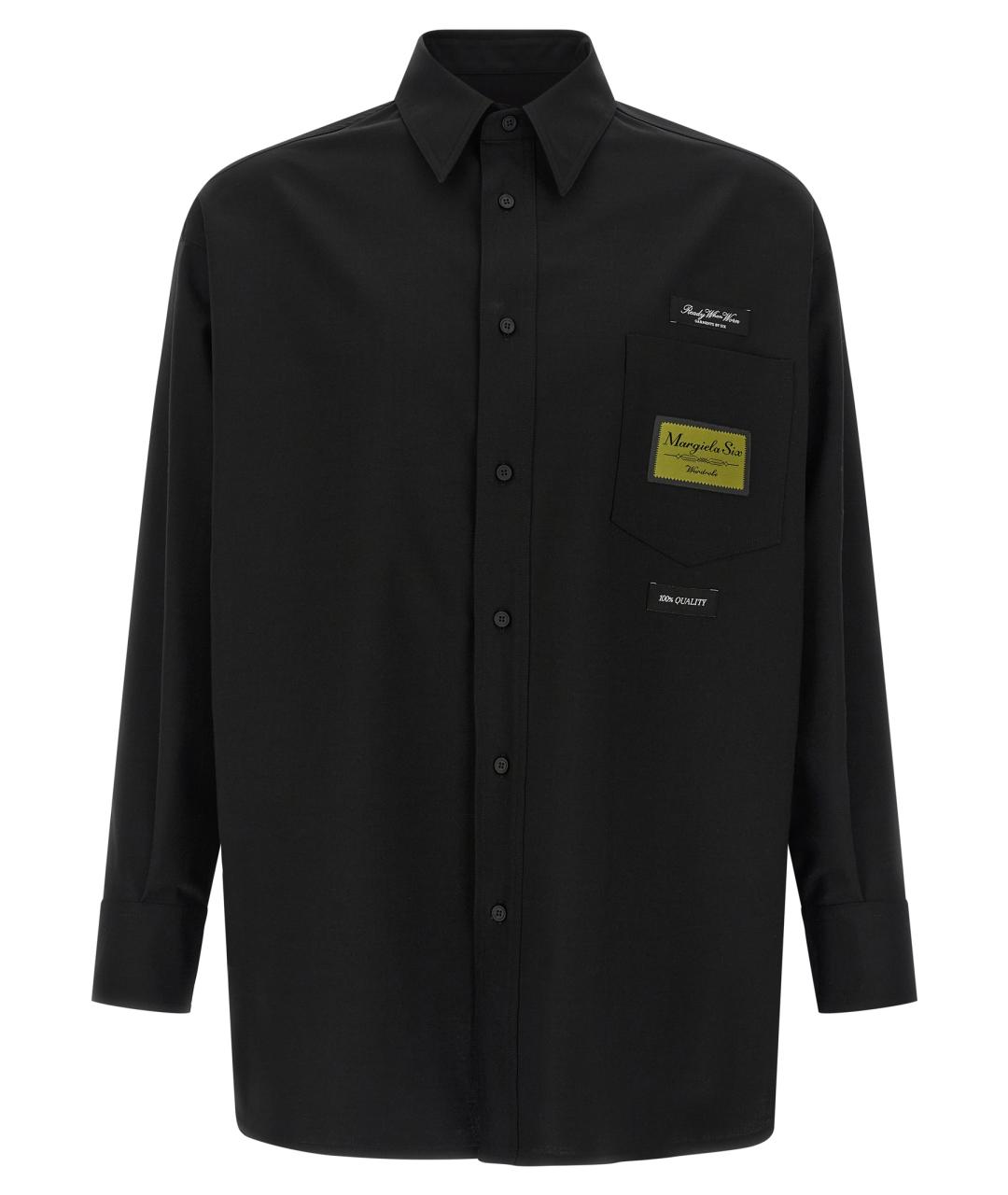 MM6 MAISON MARGIELA Черная шерстяная кэжуал рубашка, фото 1