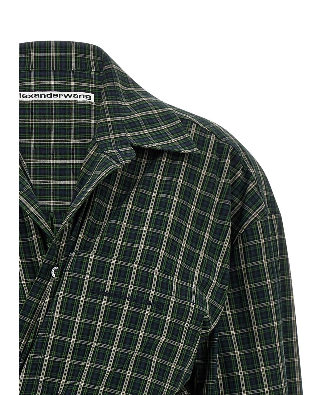 ALEXANDER WANG Зеленые хлопковое платье, фото 3