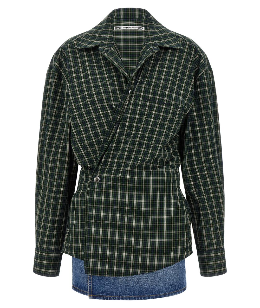 ALEXANDER WANG Зеленые хлопковое платье, фото 1