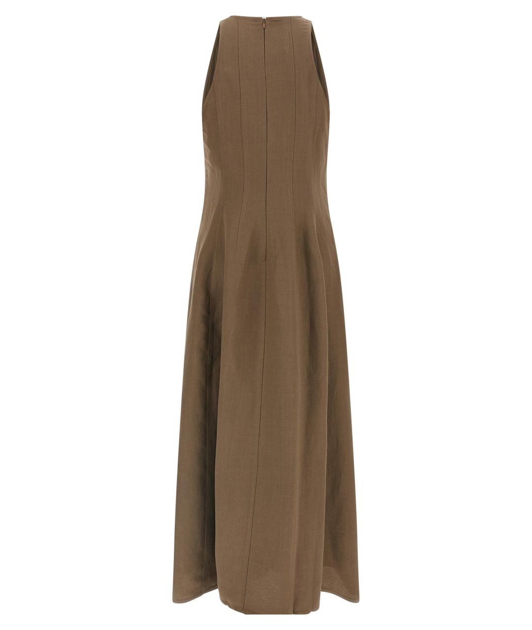 BRUNELLO CUCINELLI Коричневое вискозное повседневное платье, фото 2