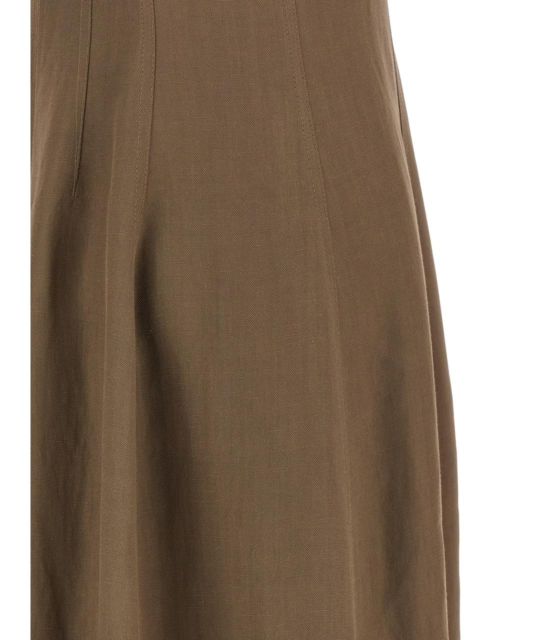 BRUNELLO CUCINELLI Коричневое вискозное повседневное платье, фото 4